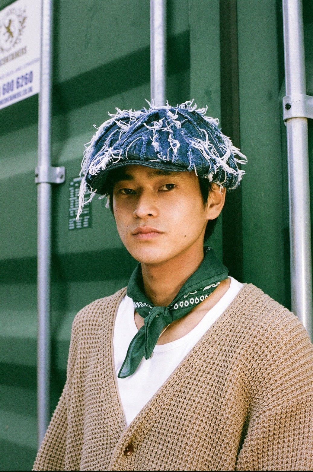 Bakerboy Hat Dark Blue Denim Strips