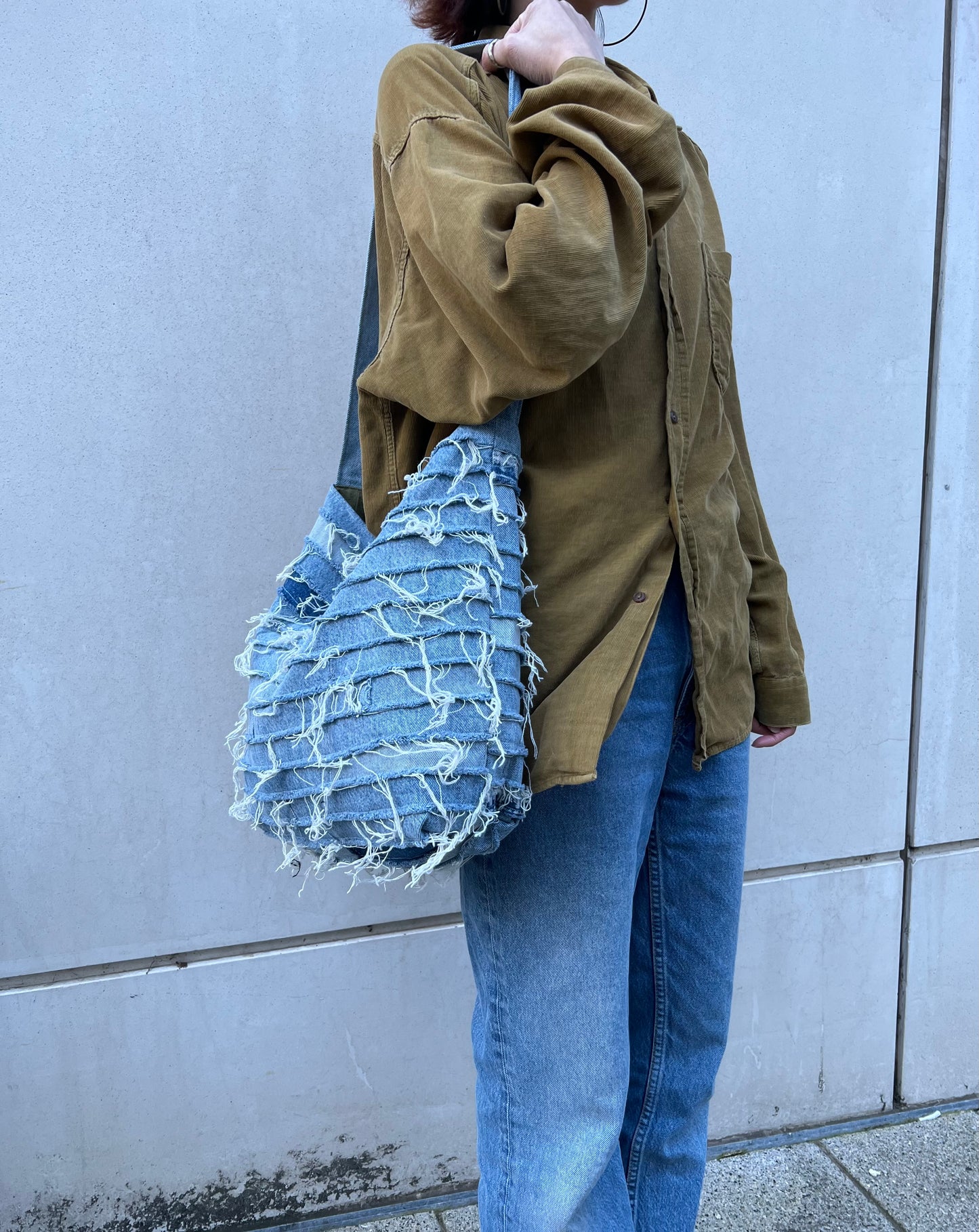 Reversible Slouch Denim Bag Light Blue