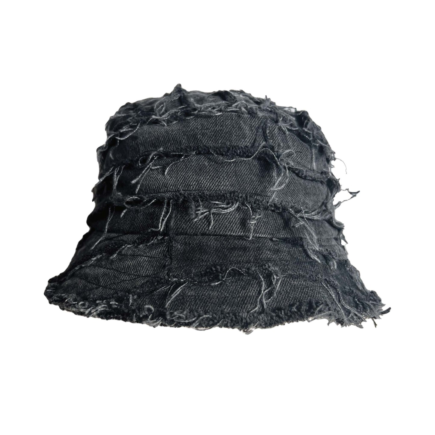Strip Denim Bucket Hat Black