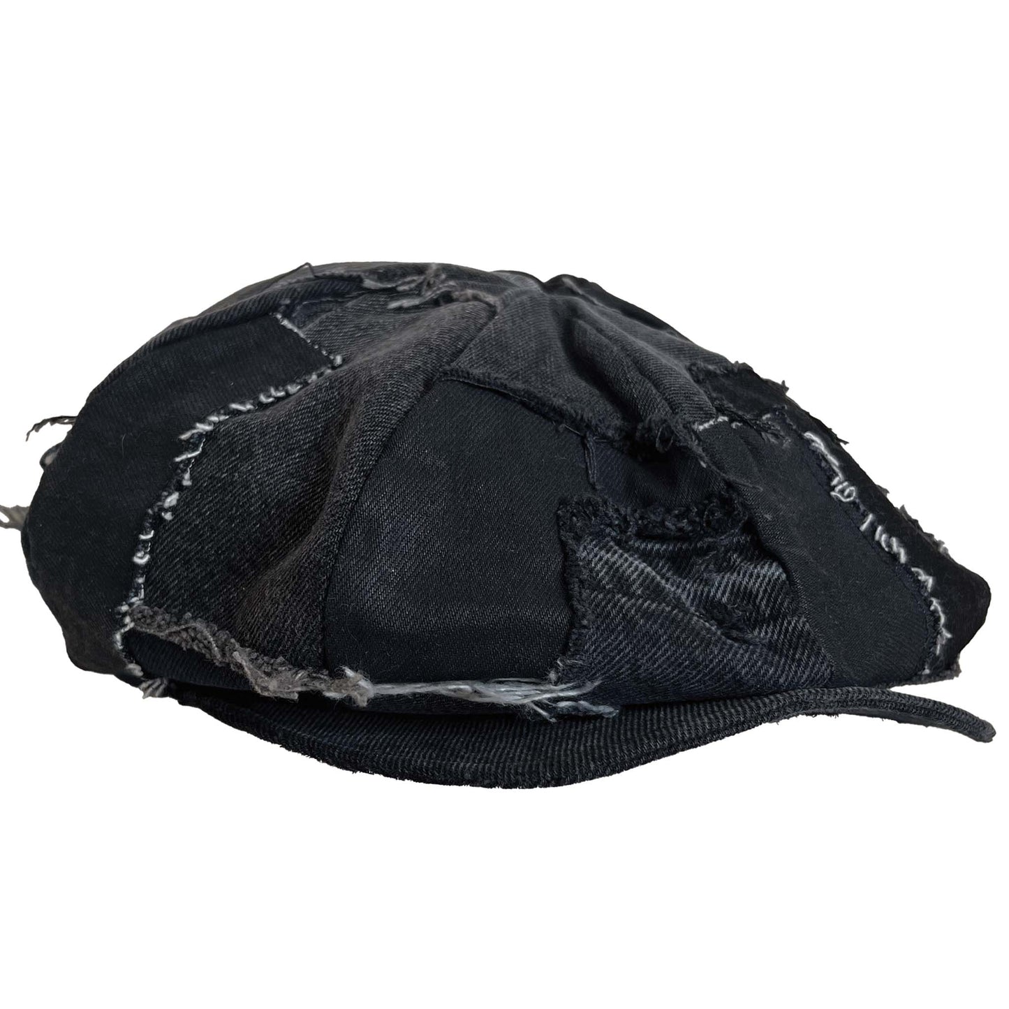 Patched Bakerboy Hat Mixed Black Denim