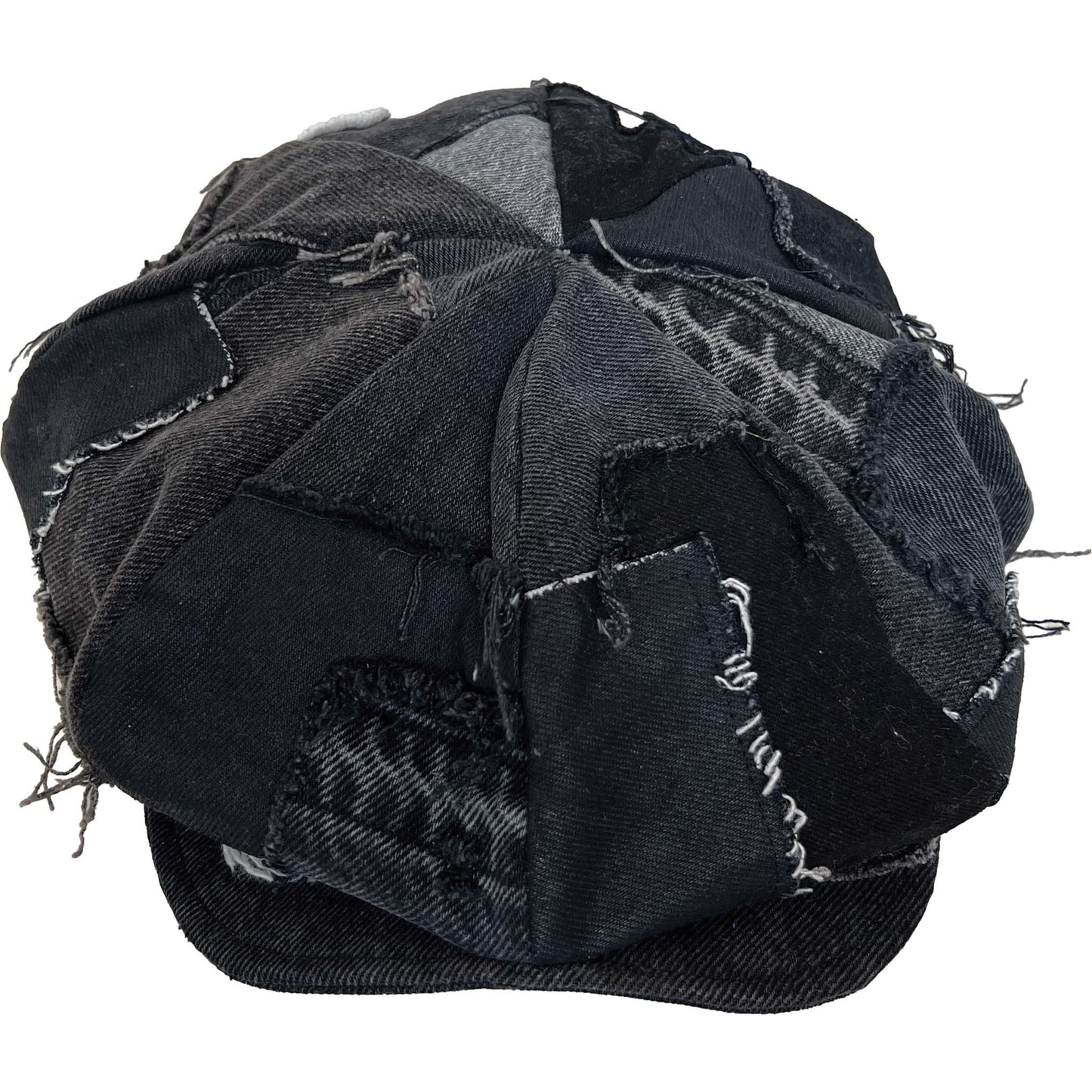 Patched Bakerboy Hat Mixed Black Denim