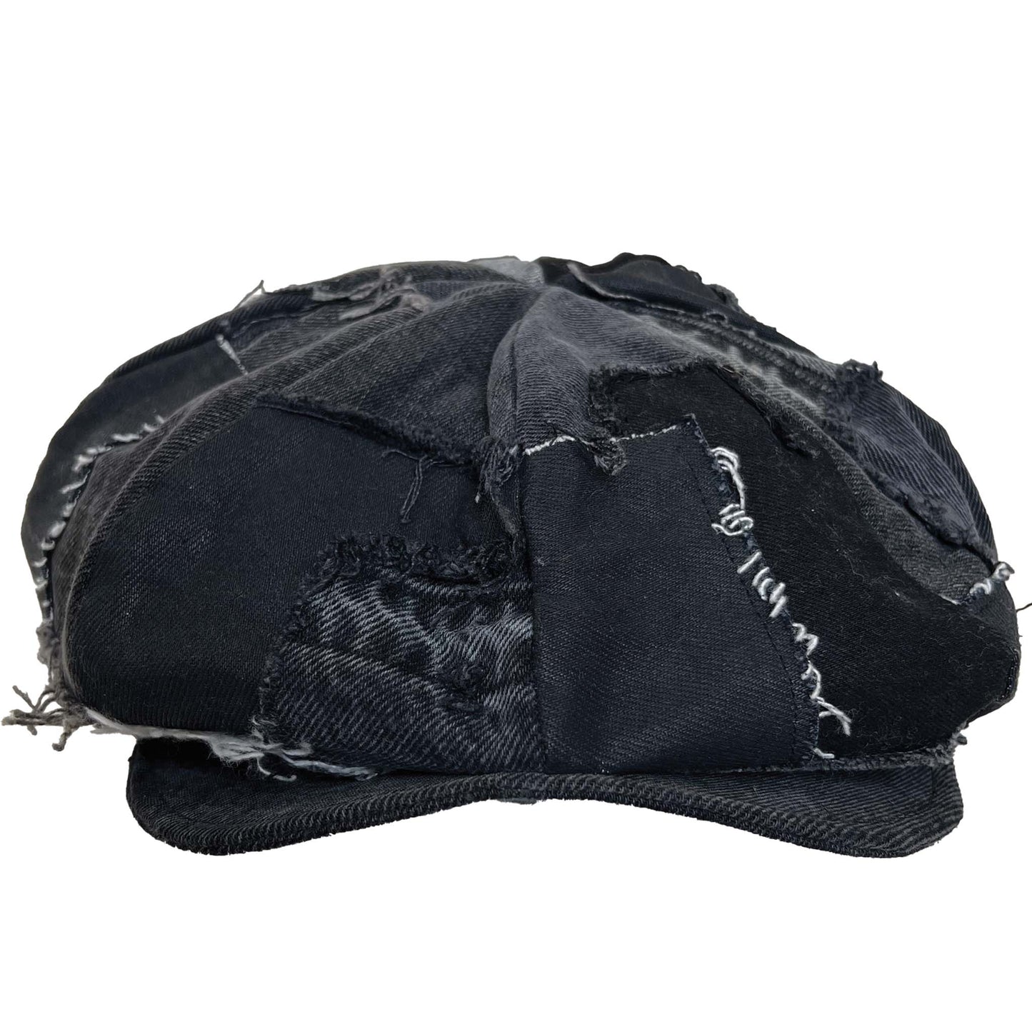 Patched Bakerboy Hat Mixed Black Denim