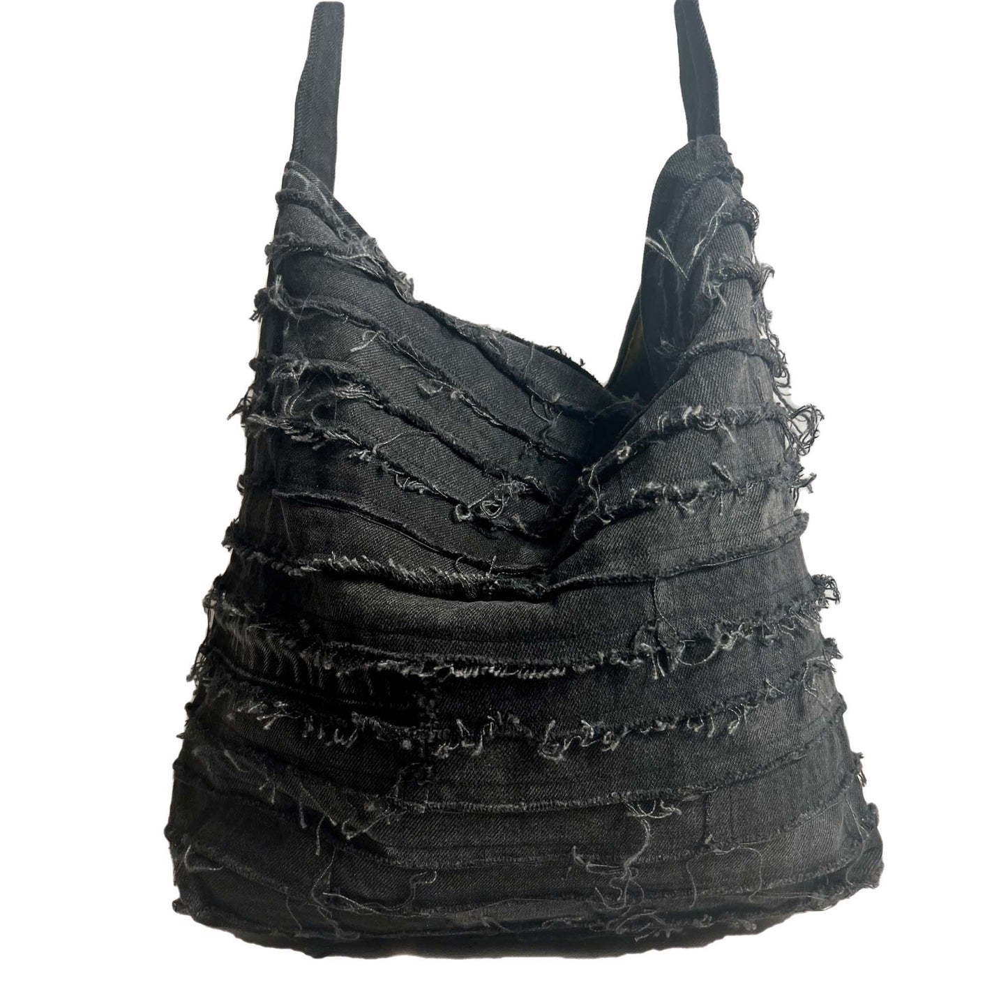 Reversible Slouch Denim Bag Black