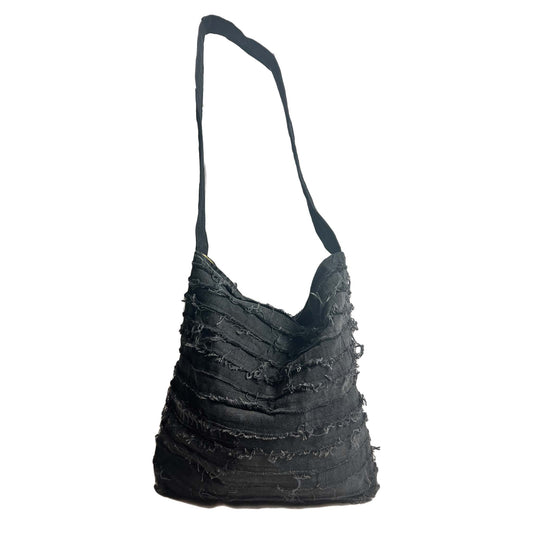 Reversible Slouch Denim Bag Black