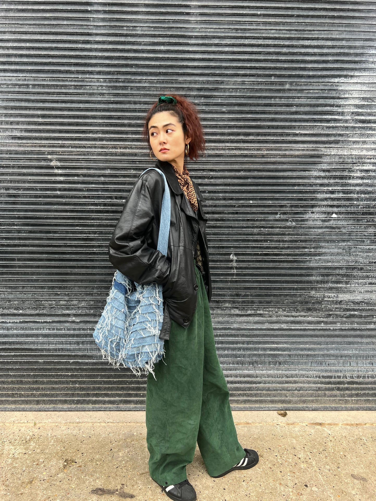 Reversible Slouch Denim Bag Light Blue