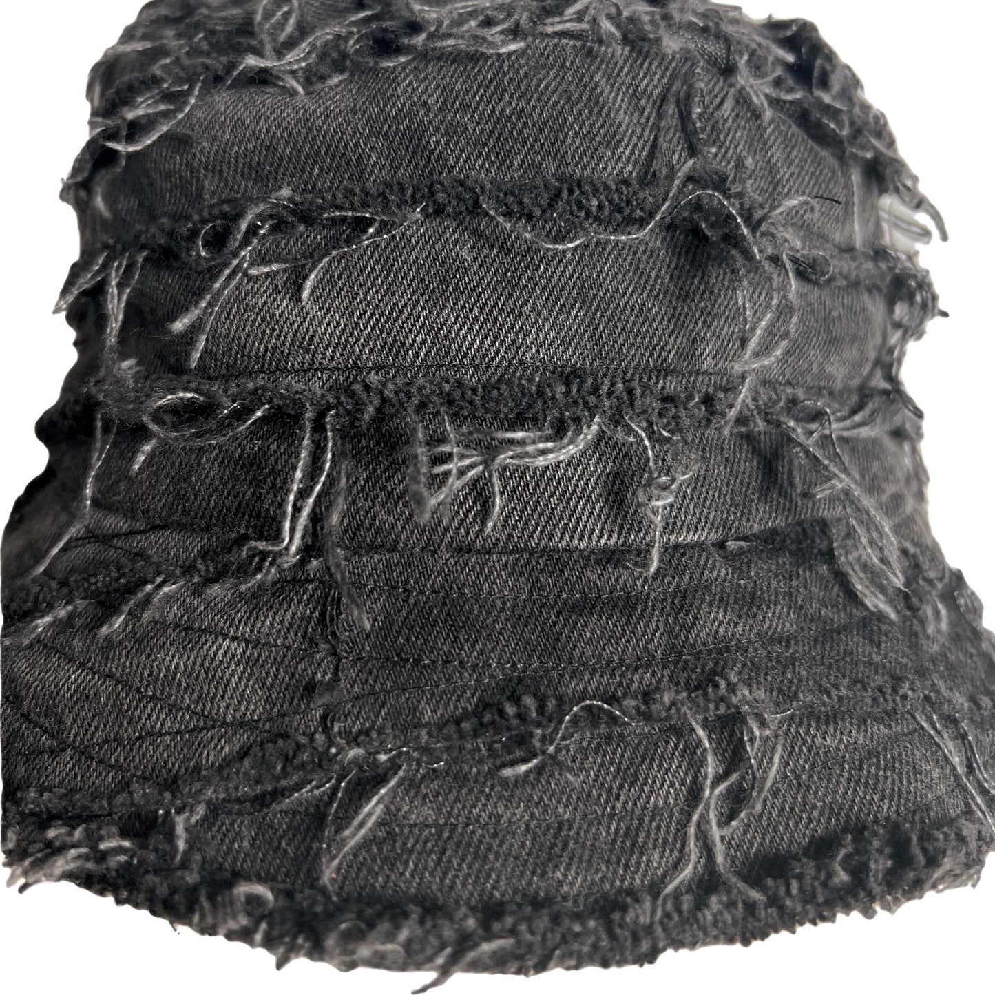 Strip Denim Bucket Hat Black