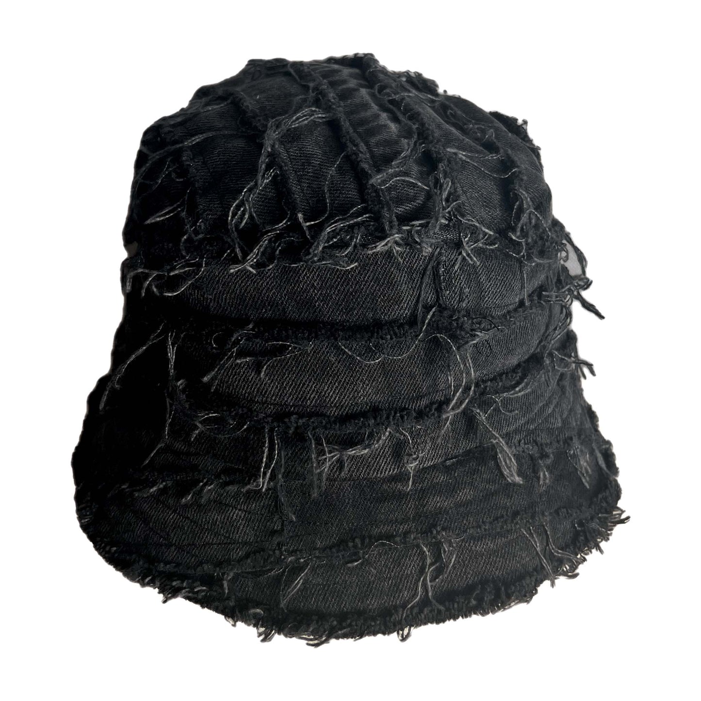 Strip Denim Bucket Hat Black