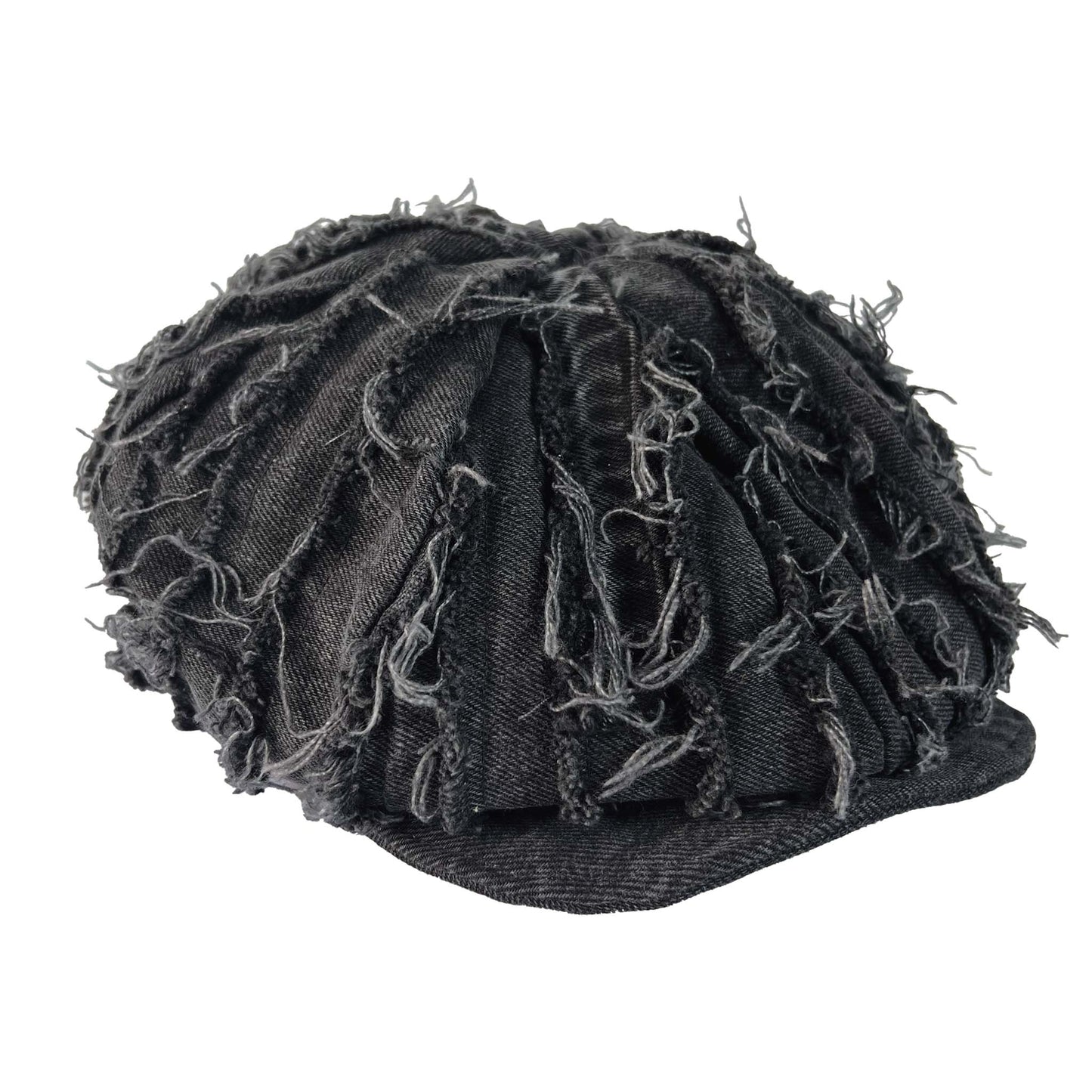 Bakerboy Hat Black Denim Strips