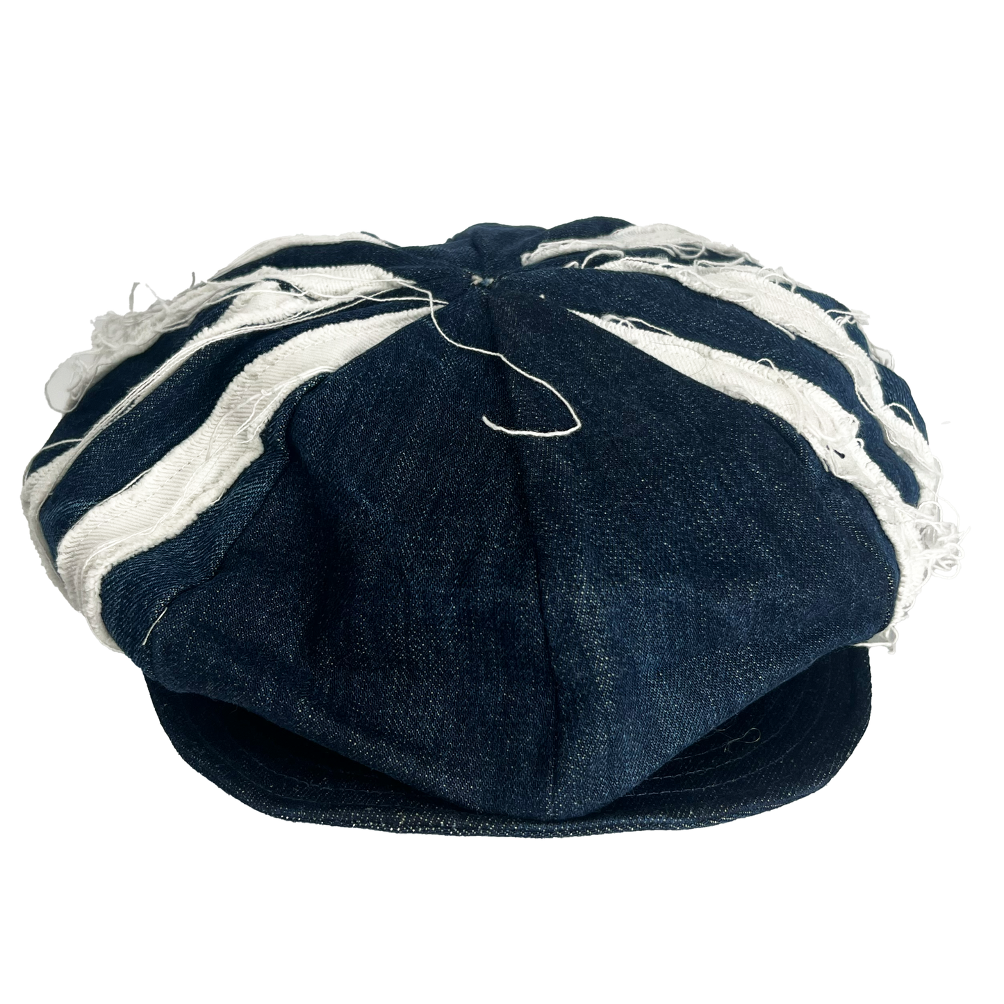 Striped Bakerboy Hat Blue Denim