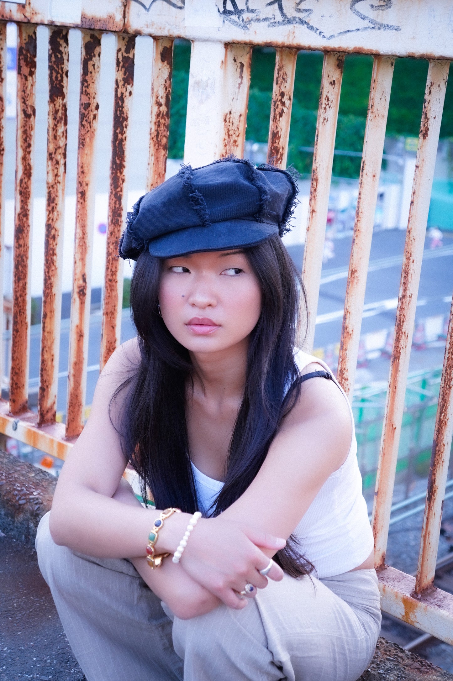 Casket Hat Black Denim