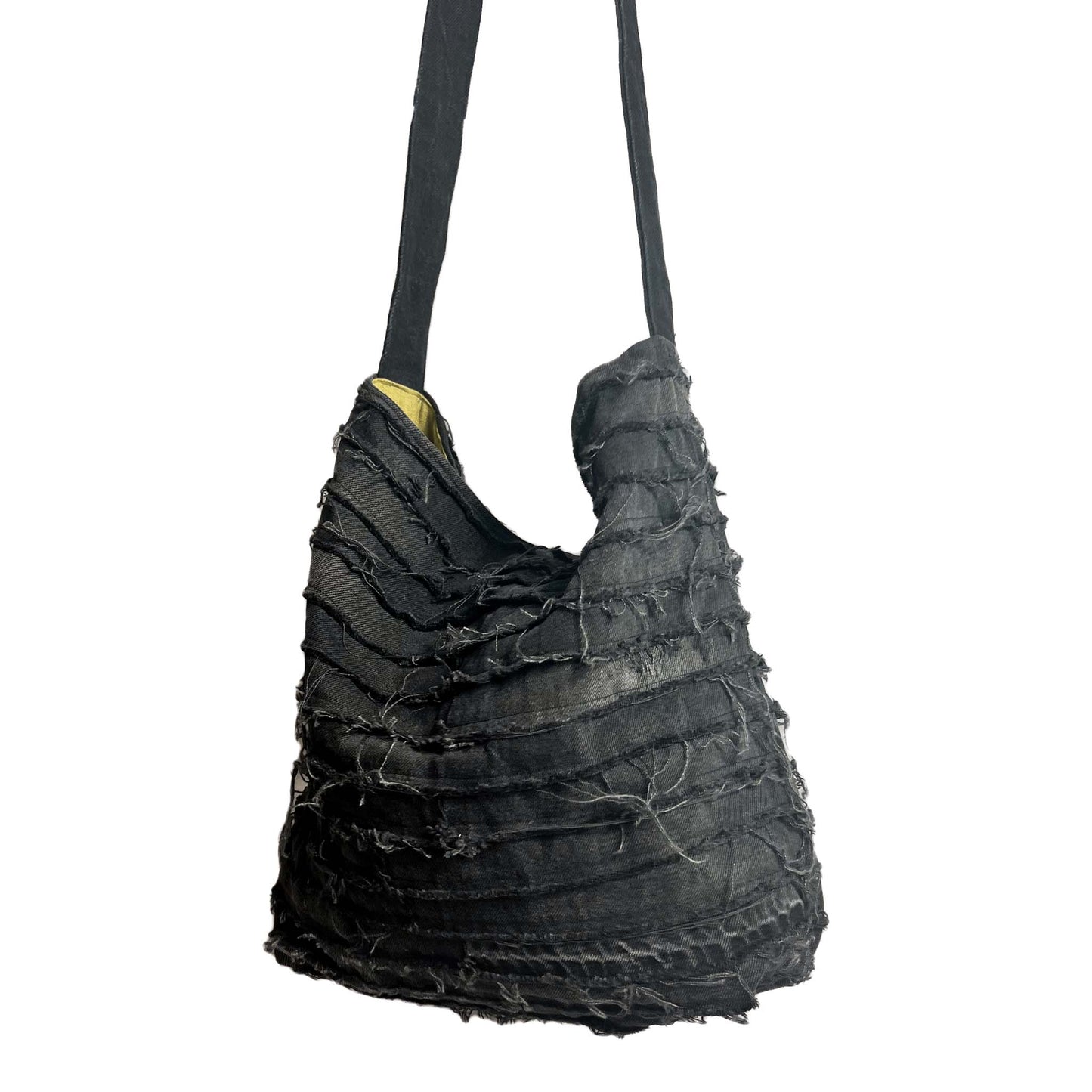 Reversible Slouch Denim Bag Black/Forest Green