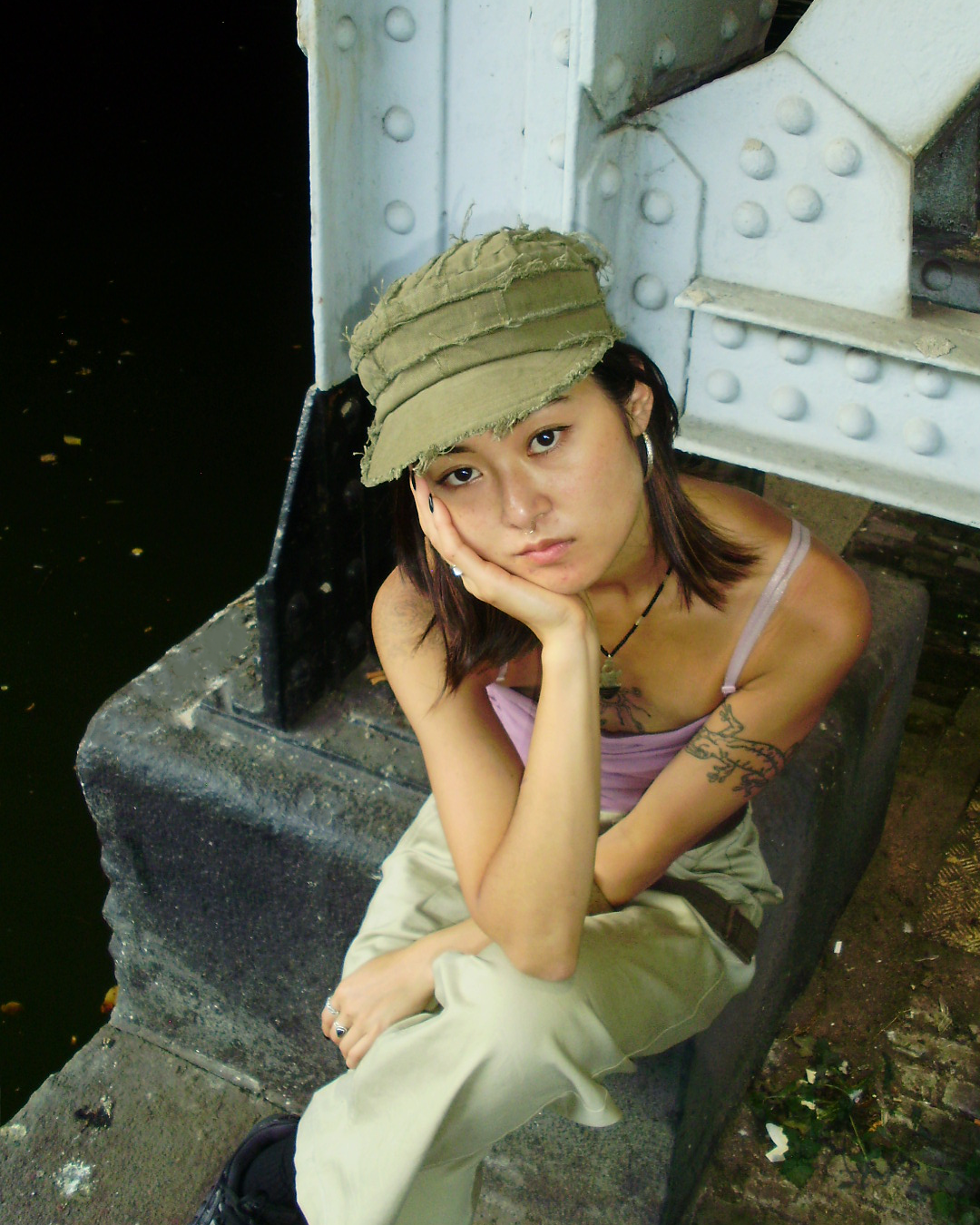Cadet Hat Strip Green